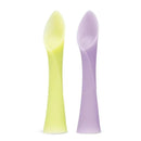 Ola Baby - 100% Silicone Soft-Tip Training Spoon for Baby Led Weaning, 2pack, Lemon/Lilac Image 1