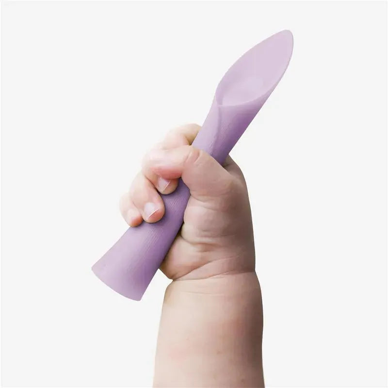 Ola Baby - 100% Silicone Soft-Tip Training Spoon for Baby Led Weaning, 2pack, Lemon/Lilac Image 4