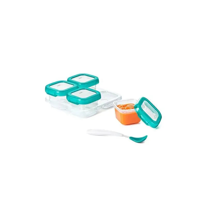 OXO Tot Baby Blocks Freezer Storage Containers 4 oz - Teal Image 9