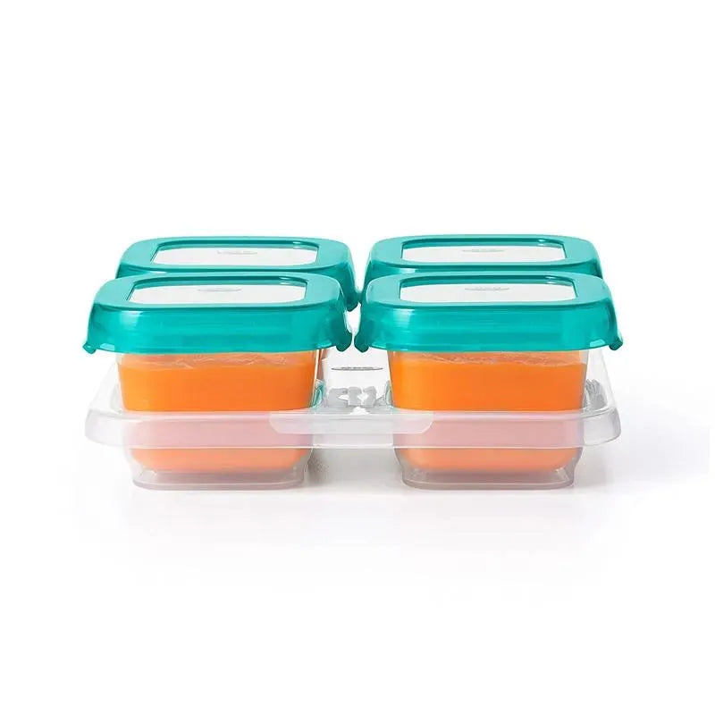 OXO Tot Baby Blocks Freezer Storage Containers 4 oz - Teal Image 2