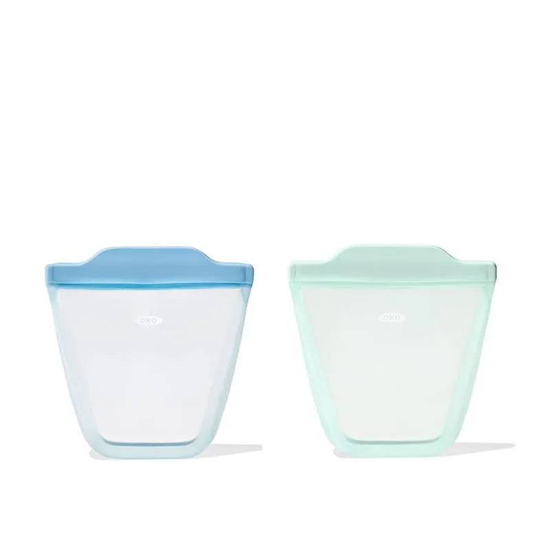 Oxo - Tot Silicone Reusable Bags 2 Pc Stand Up Cup Set, Opal And Dusk Image 1