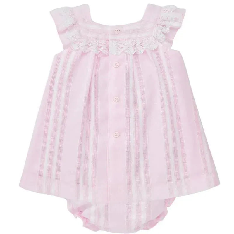 Paz Rodriguez - 2Pk Baby Set Dress With Diaper Cover, Chalk Pink/White Image 2