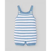 Paz Rodriguez - 2Pk Baby Set Knit Newborn Body & Knit Romper Stripes, White/Chalk Blue Image 1