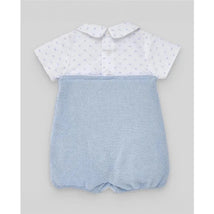 Paz Rodriguez - Baby Boy Knit Newborn Romper, Sky Blue/White Image 2