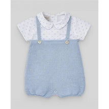 Paz Rodriguez - Baby Boy Woven Newborn Romper, Sky Blue Image 1