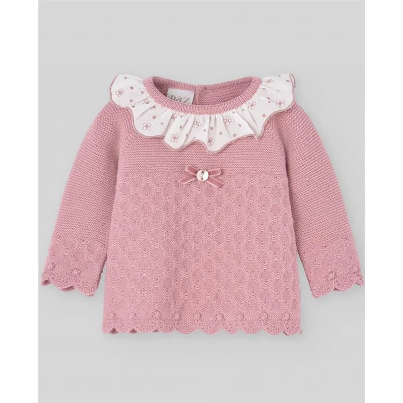 Paz Rodriguez - Baby Knit Newborn Sweater Dama, Makeup Pink Image 1