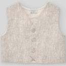 Paz Rodriguez - Baby Woven Newborn Waistcoat & Short & Shirt, Beige/White Image 2