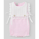 Paz Rodriguez - Knit Newborn Body Romper, Chalk Pink/White Image 1