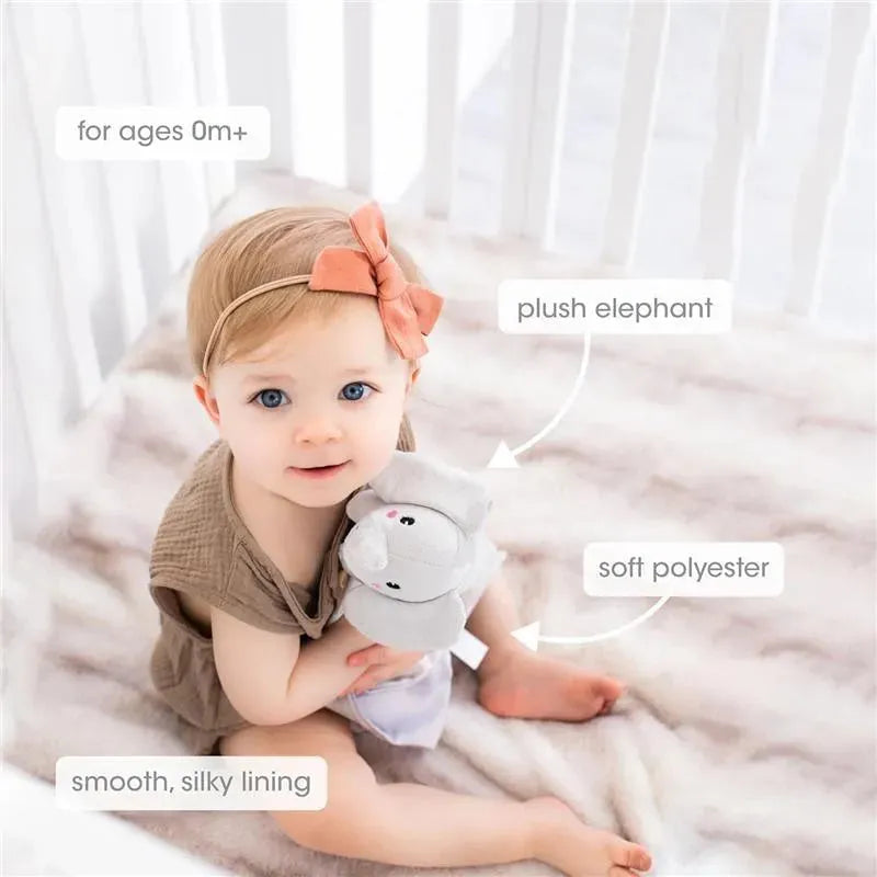 Pearhead Baby - Security Blanket, Snuggle Toy Stuffed Animal, Gray Elephant Lovey Image 5