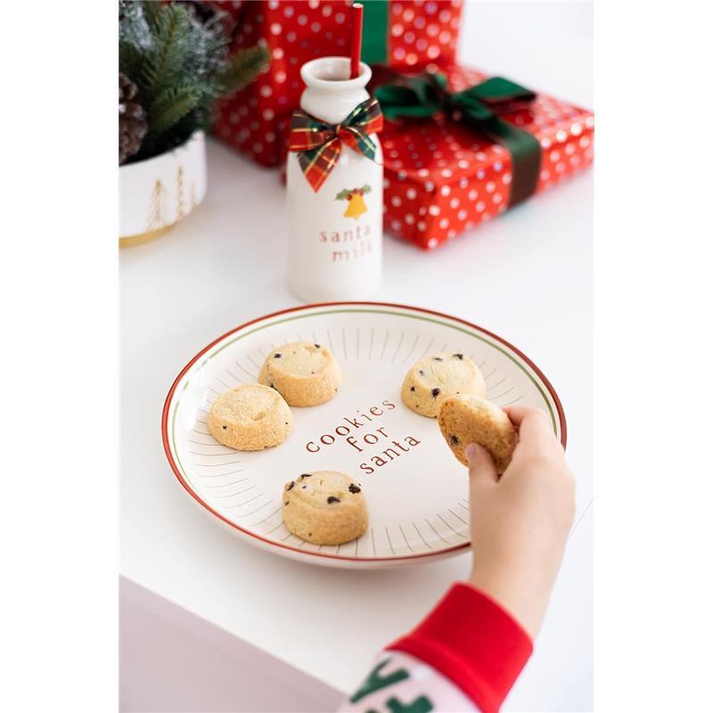 Pearhead - Santa Cookie Set, Cookies and Milk Christmas Décor, Cookie Plate Set for Santa Image 10