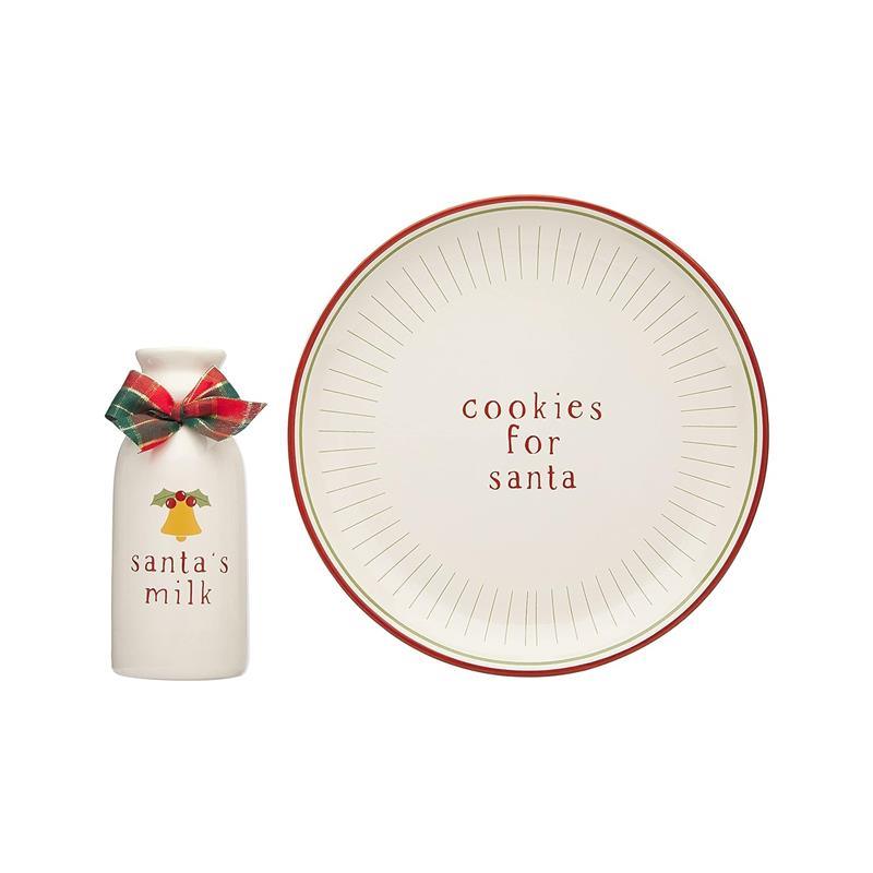 Pearhead - Santa Cookie Set, Cookies and Milk Christmas Décor, Cookie Plate Set for Santa Image 1