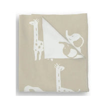 Piccolo Bambino - Jacquard Reversible Blanket On Wooden Hanger Beige Image 1