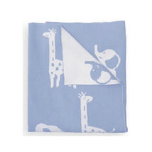 Piccolo Bambino - Jacquard Reversible Blanket On Wooden Hanger Blue Image 1