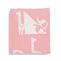 Piccolo Bambino - Jacquard Reversible Blanket On Wooden Hanger Pink Image 1