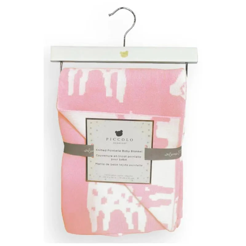 Piccolo Bambino - Jacquard Reversible Blanket On Wooden Hanger Pink Image 2