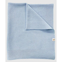 Piccolo Bambino - Sweater Knit Blanket On Wooden Hanger Blue Image 1