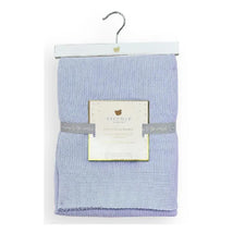 Piccolo Bambino - Sweater Knit Blanket On Wooden Hanger Blue Image 2