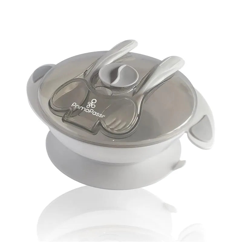 Primo Passi - Baby Suction Bowl Feeding Set, Grey Image 1