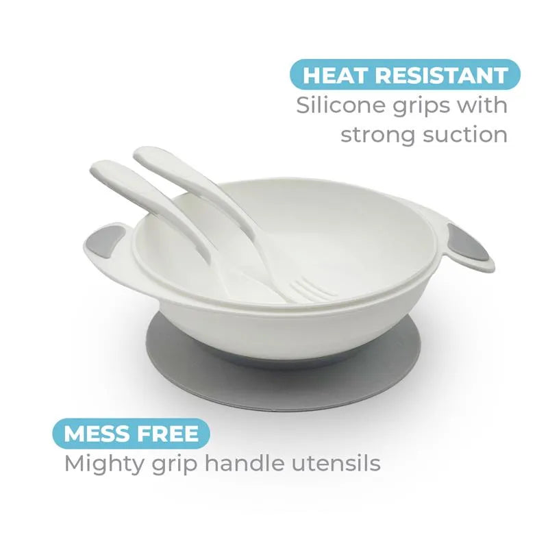 Primo Passi - Baby Suction Bowl Feeding Set, Grey Image 3