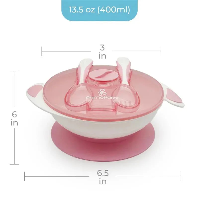 Primo Passi - Baby Suction Bowl Feeding Set, Light Pink Image 5