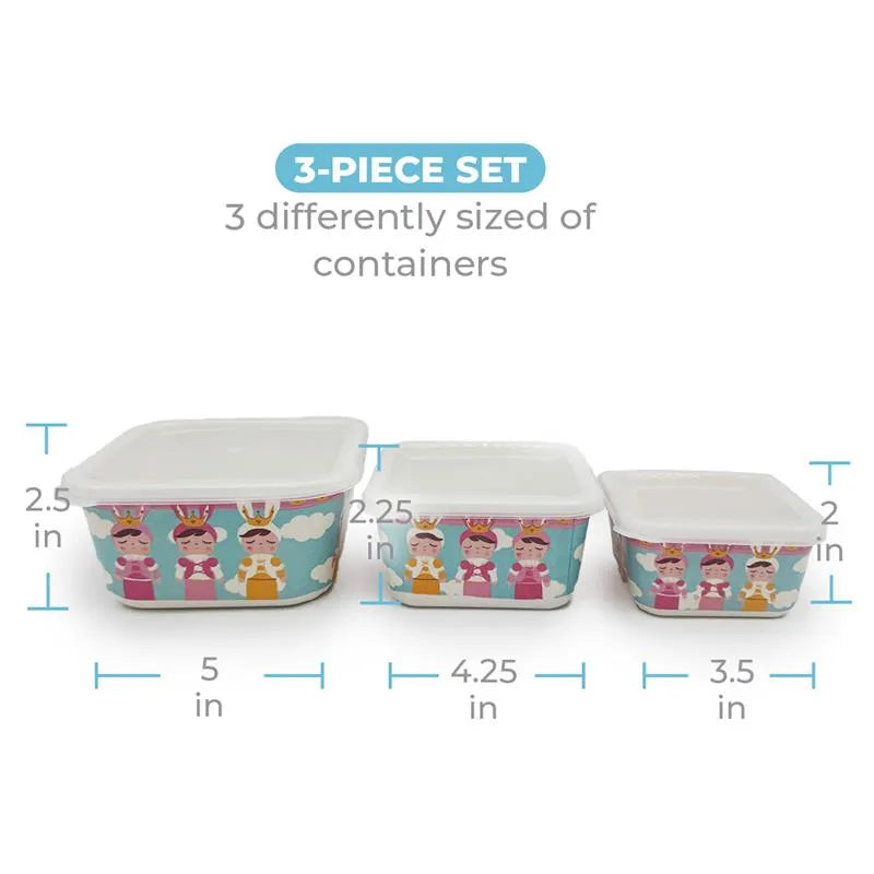 Primo Passi - 3Pk Bamboo Fiber Kids Food Containers Set, Metoo Image 4