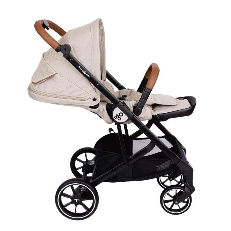 Primo Passi - Icon V2 Stroller, Newborn to Toddler with Reversible Seat & Compact Fold, Beige Melange Image 7