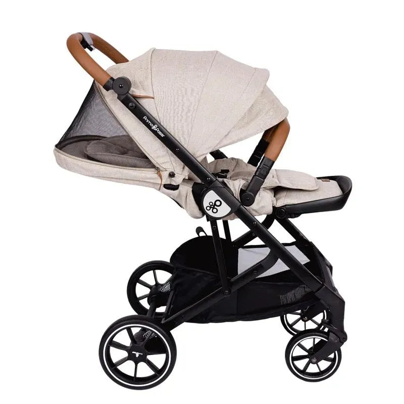 Primo Passi Icon V2 Stroller Newborn to Toddler with Reversible Seat Compact Fold Beige Melange