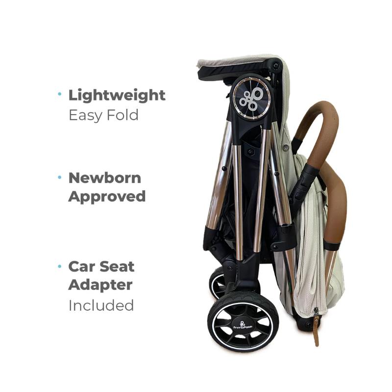 Primo Passi - Icon Travel Stroller Special Edition, Chrome Frame/Beige Image 3