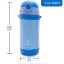 Primo Passi - Insulated Straw Bottle 12oz/350ml, Blue Image 2