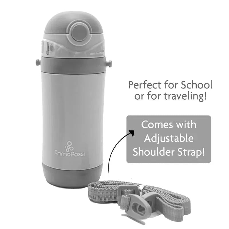 Primo Passi - Insulated Straw Bottle 12oz/350ml, Grey Image 4