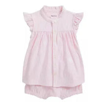 Ralph Lauren Baby - 2Pk Short Sleeve Oxford Mesh Top With Bloomer, Carmel Pink  Image 1