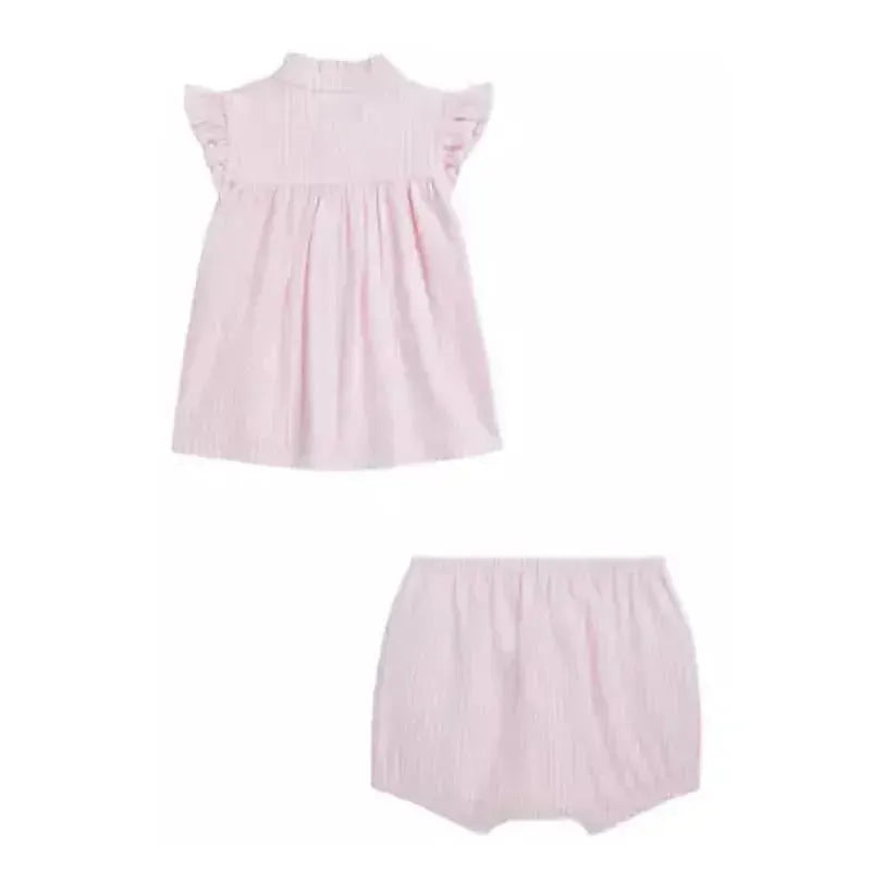 Ralph Lauren Baby - 2Pk Short Sleeve Oxford Mesh Top With Bloomer, Carmel Pink  Image 2