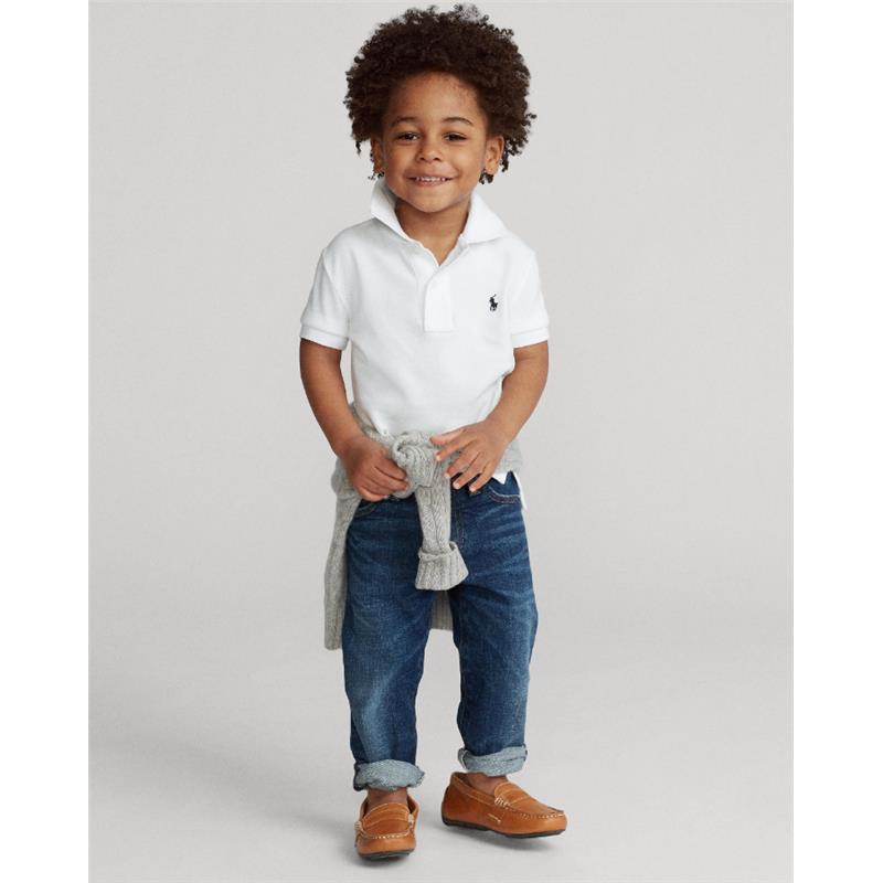 Ralph Lauren Baby - Boy Performance Jersey Polo Shirt, White Image 2