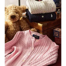 Ralph Lauren Baby - Long-Sleeve Cashmere Cable Knit Cardigan Sweater Pink Image 3