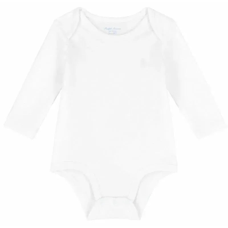 Ralph Lauren Baby - Long-Sleeve Crewneck Bodysuit, White Image 1