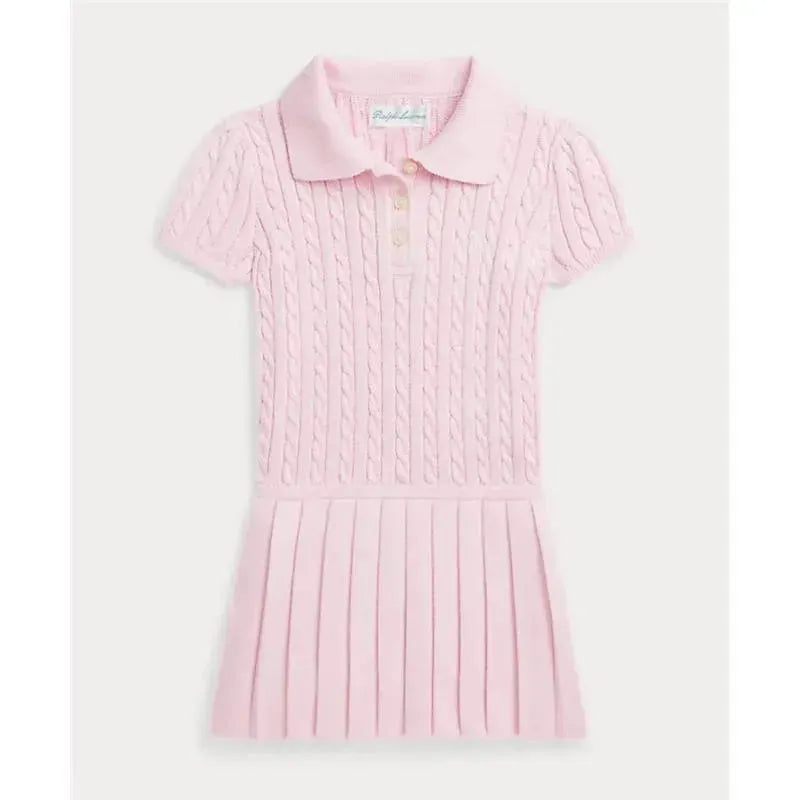 Ralph Lauren Baby - Short-Sleeve Cotton Mini Cable Knit Polo Dress  Image 1