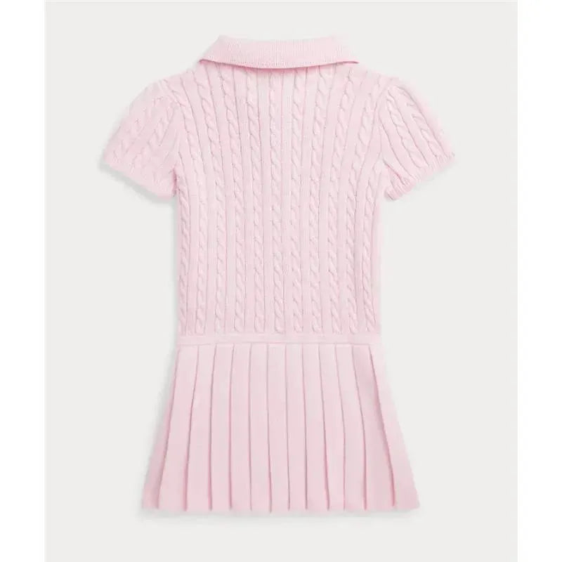 Ralph Lauren Baby - Short-Sleeve Cotton Mini Cable Knit Polo Dress  Image 2