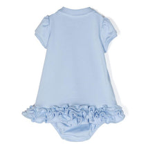 Ralph Lauren Baby - Short Sleeve Interlock Knit Cupcake Ruffle Polo Dress, Blue Image 2