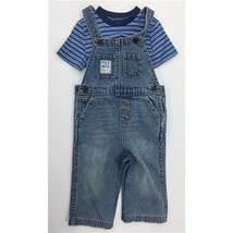 Ralph Lauren Boys' Cotton Tee & Denim Overall Set, Blue Image 1