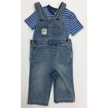 Ralph Lauren Boys' Cotton Tee & Denim Overall Set, Blue Image 3