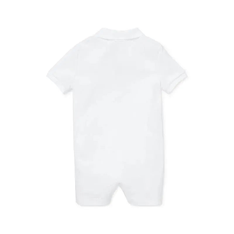 Polo Ralph Lauren Baby - Short-Sleeve Polo Interlock Shortall, White Image 2