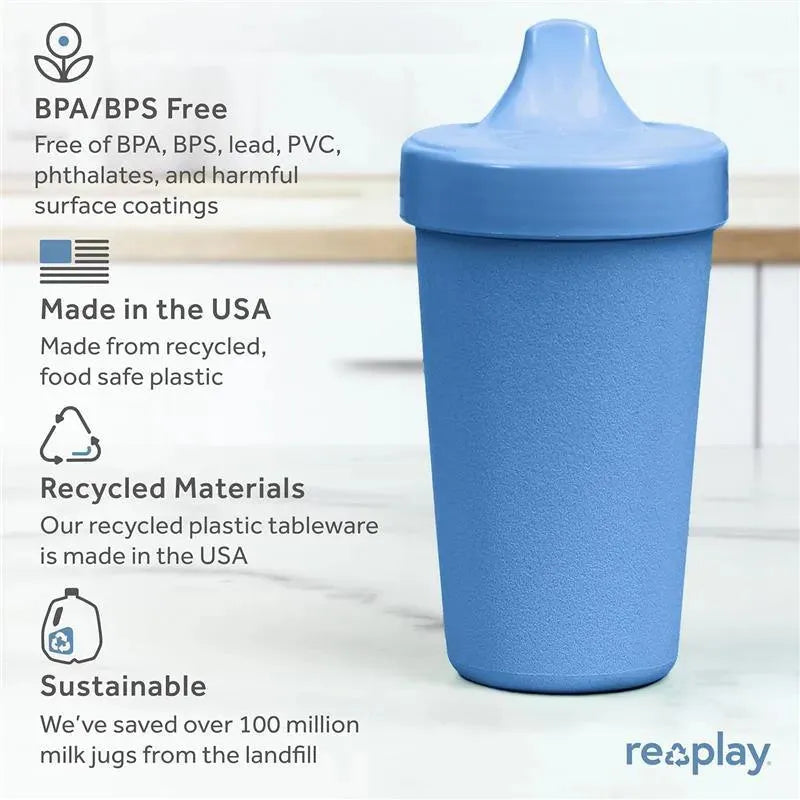 Re Play - 10oz Reusable Spill Proof Cups for Kids, Denim Image 6