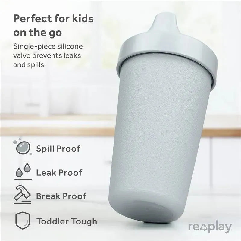 Re Play - 10oz Reusable Spill Proof Cups for Kids, Grey Image 5