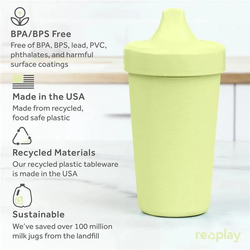 Re Play - 10oz Reusable Spill Proof Cups for Kids, Leaf Image 4