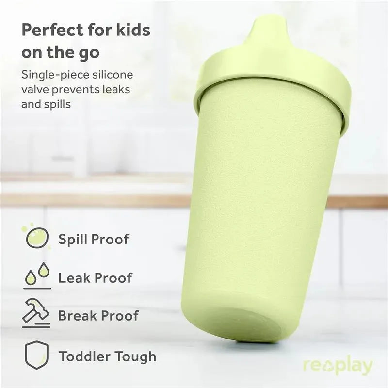 Re Play - 10oz Reusable Spill Proof Cups for Kids, Leaf Image 5