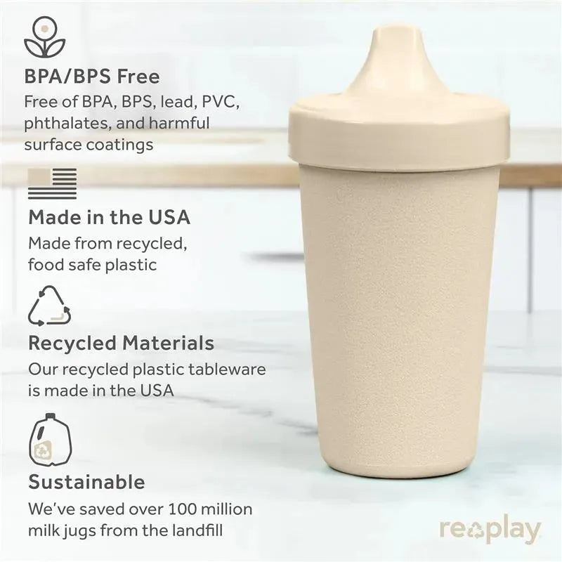 Re Play - 10oz Reusable Spill Proof Cups for Kids, Sand Image 3