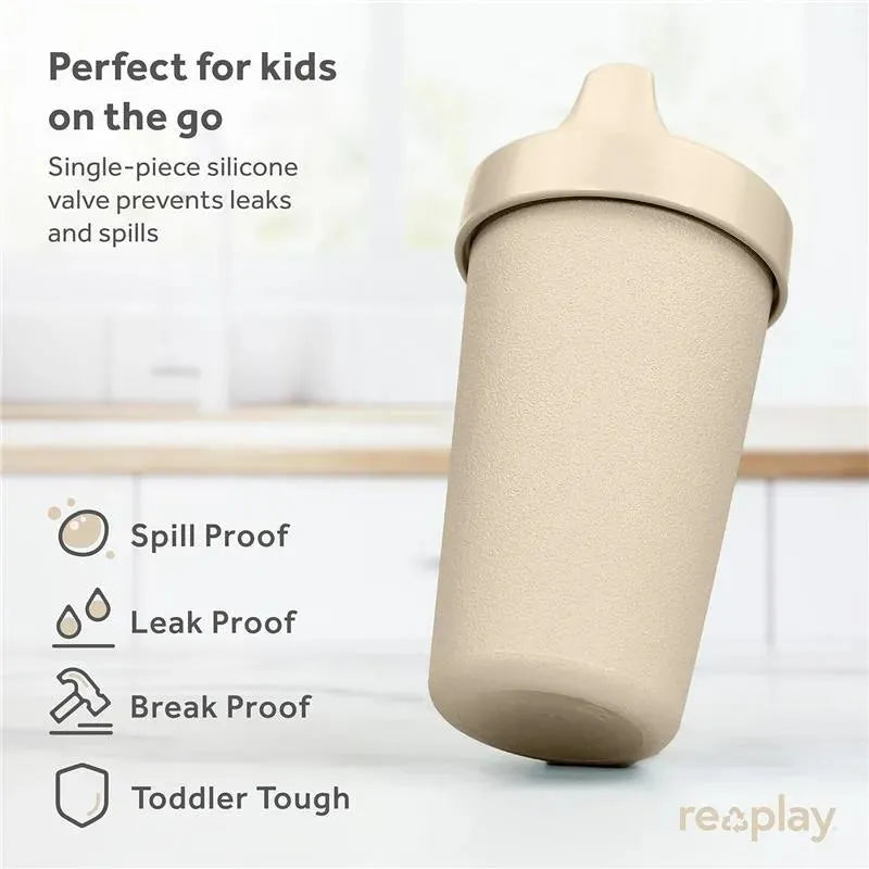 Re Play - 10oz Reusable Spill Proof Cups for Kids, Sand Image 4