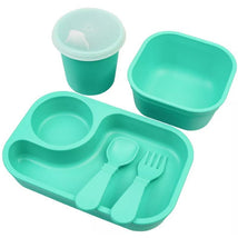 Re Play - 5Pk Tiny Dining Set Feeding Supplies for Babies and Toddlers, Aqua Image 1