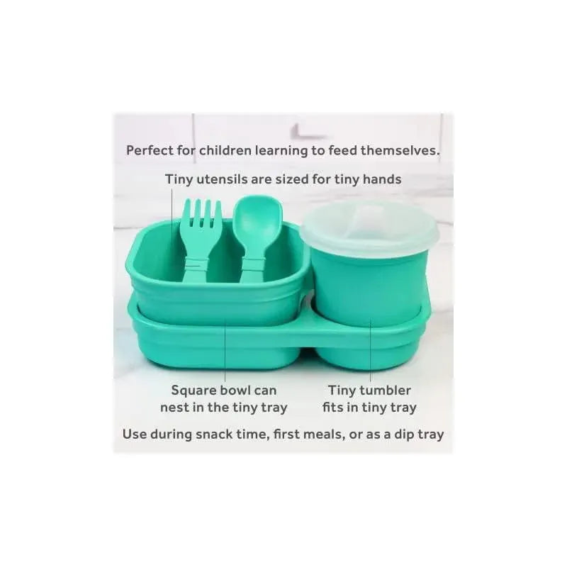 Re Play - 5Pk Tiny Dining Set Feeding Supplies for Babies and Toddlers, Aqua Image 4