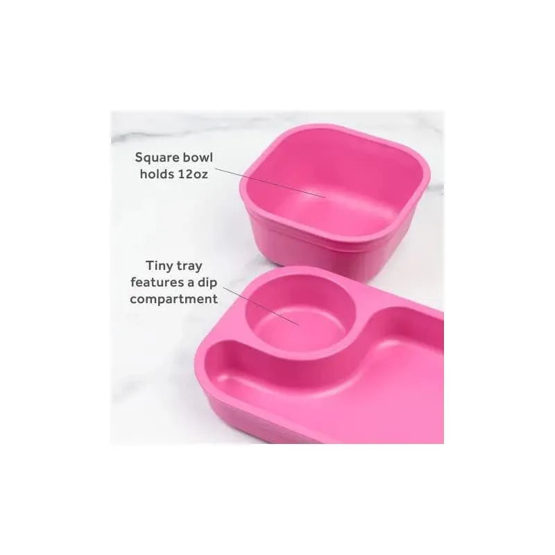 Re Play - 5Pk Tiny Dining Set Feeding Supplies for Babies and Toddlers, Bright Pink Image 3